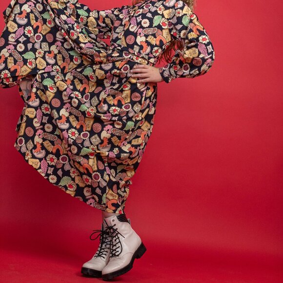 Off-White Leather Combat Booties by Michael Kors, Size 8.5 - Picture 3 of 11